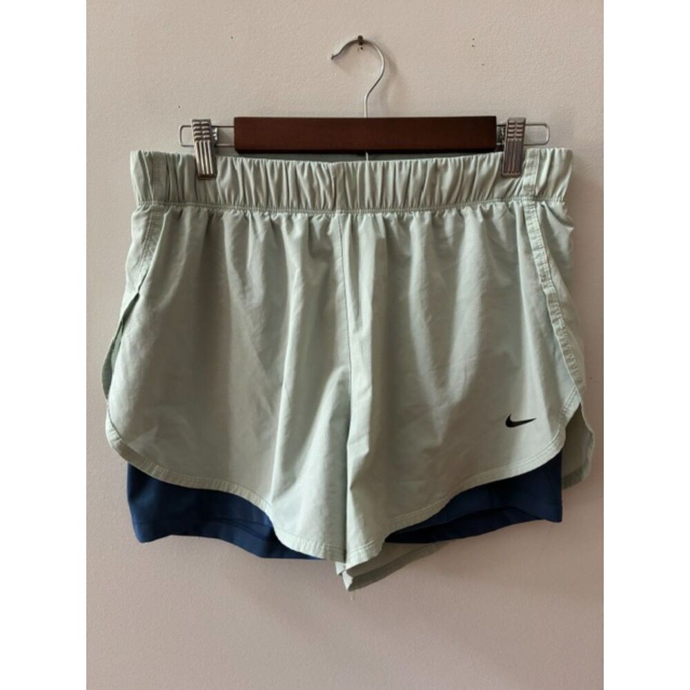Nike Women’s Large Sage Green 2-in-1 Running Shorts Built-In Liner